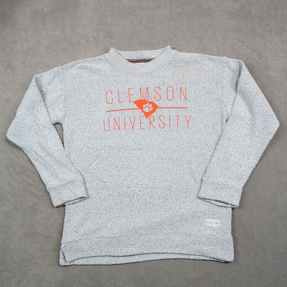 Pressbox Clemson University Comfy Terry Sweatshirt Small Grey Orange Collegiate — photo 2